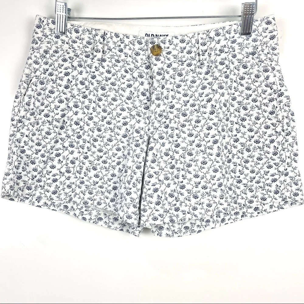 Old Navy Floral Print Mid-Rise Casual Shorts Women’s Size 2 Cotton Feminine